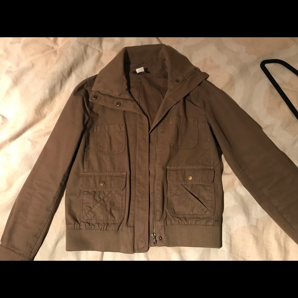 COPY - J Crew tan coat bomber jacket EUC